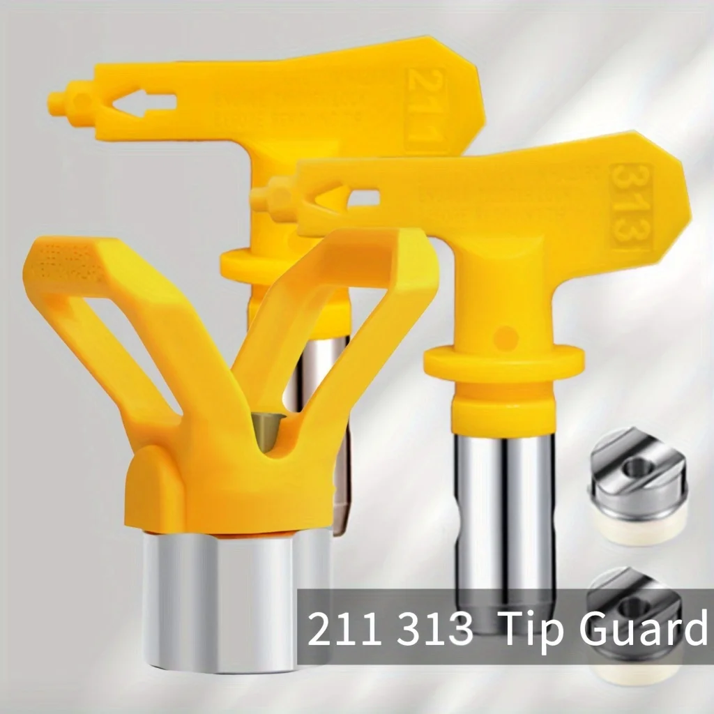 Airless Paint Sprayer Tip with Guard 211 313, Spray Nozzle Tip Guard Kit for Airless Sprayers, Painting Tool Accessories
