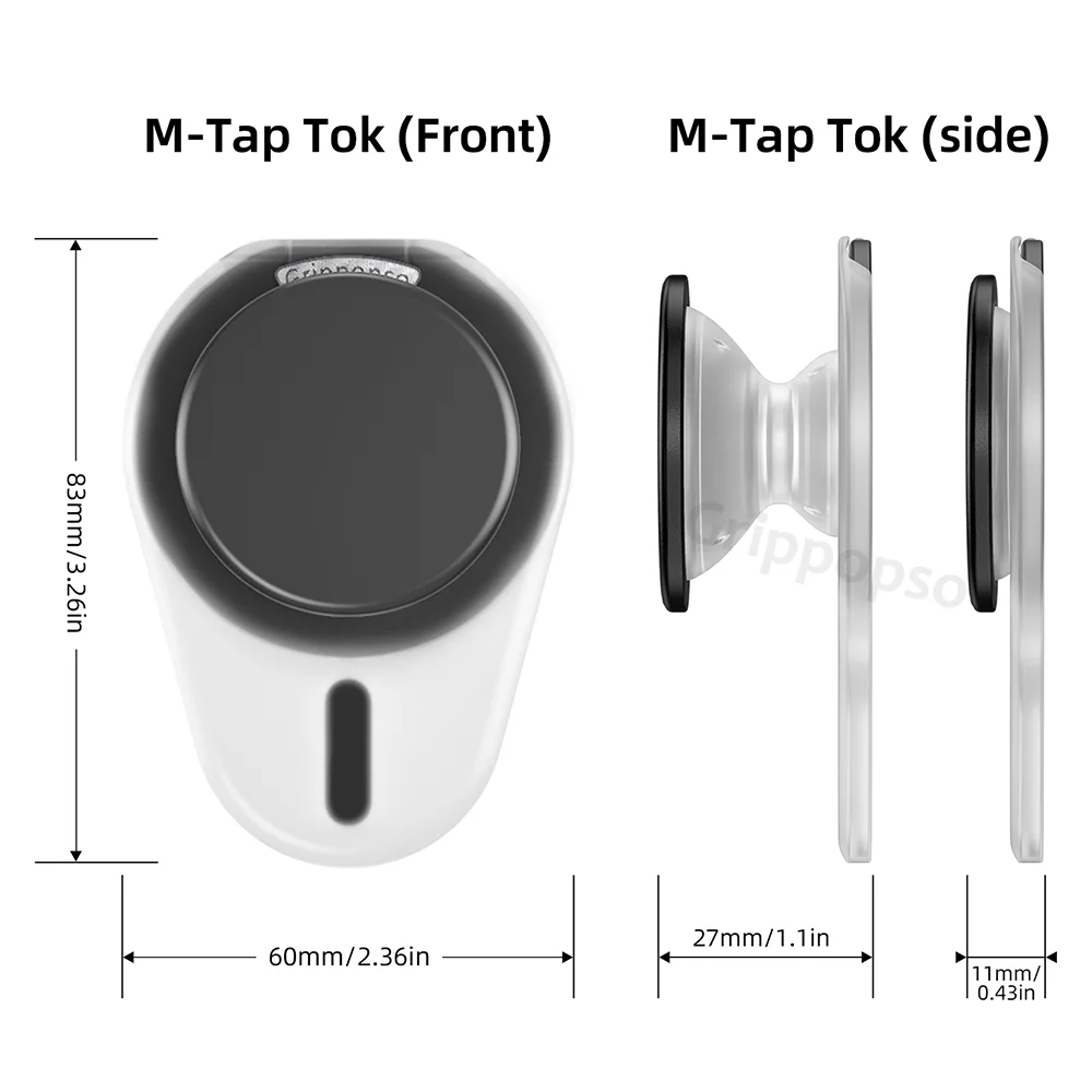 Grippopso Universal for MagSafe Phone Grip Socket New Adjustable Stand with 3000G Soft Silicone Magnetic Grip for iPhone Accesso