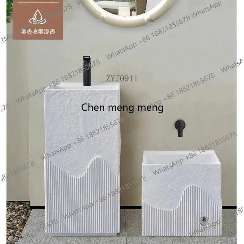 

Art wash basin balcony outdoor integrated floor wash basin courtyard column basin