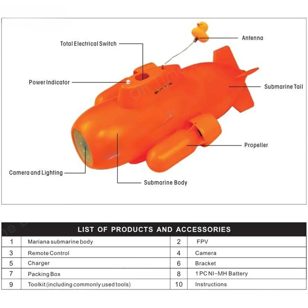 Underwater  Mini Mariana RC Submarine 5.8G HD 2.4G Remote Control Waterproof Camera ISO And Android System FP