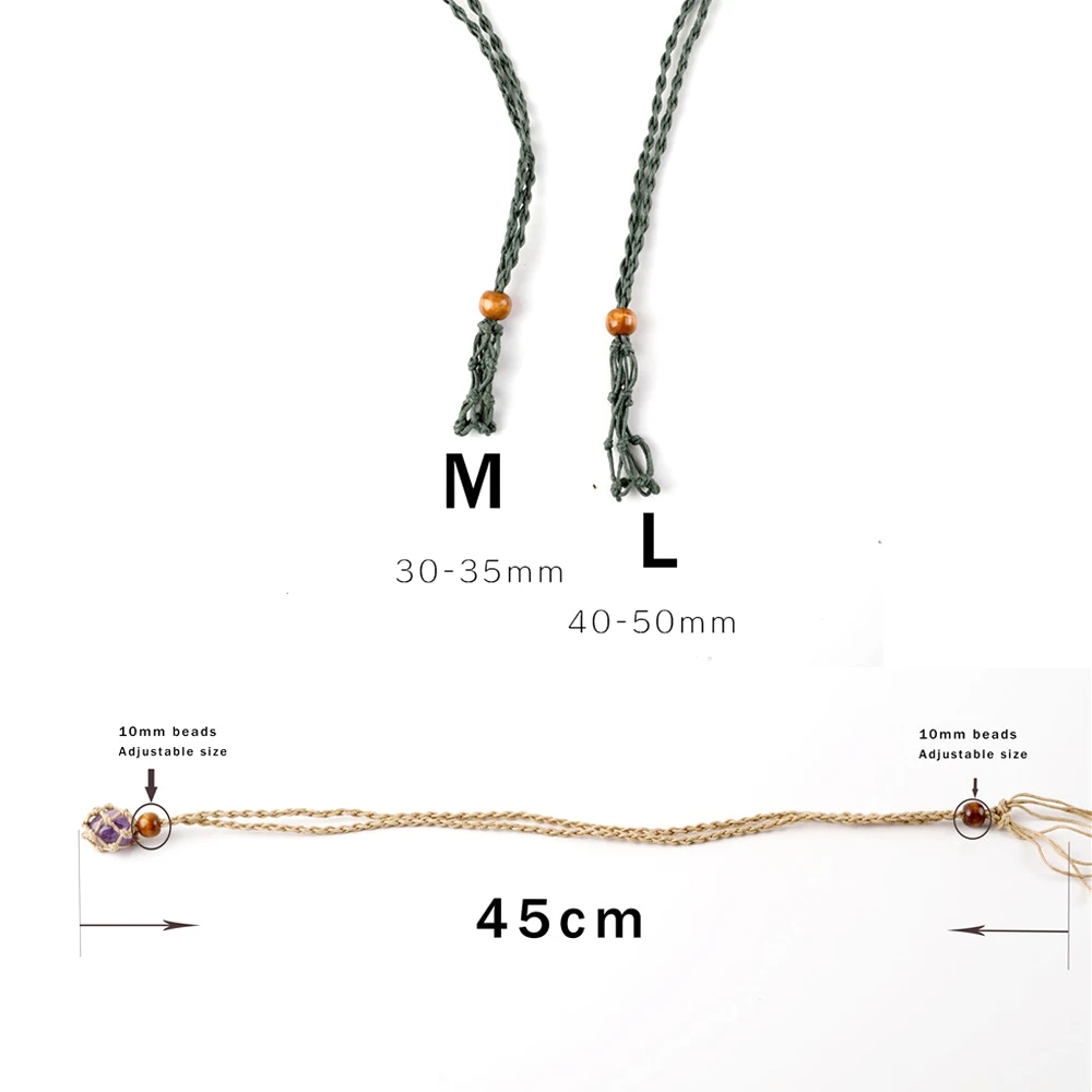 Lucky Stone Storage Rope Bag DIY Necklace Cord Empty Meditation Stone Holder Net Rope Ornament Cord Jewelry Making Accessories