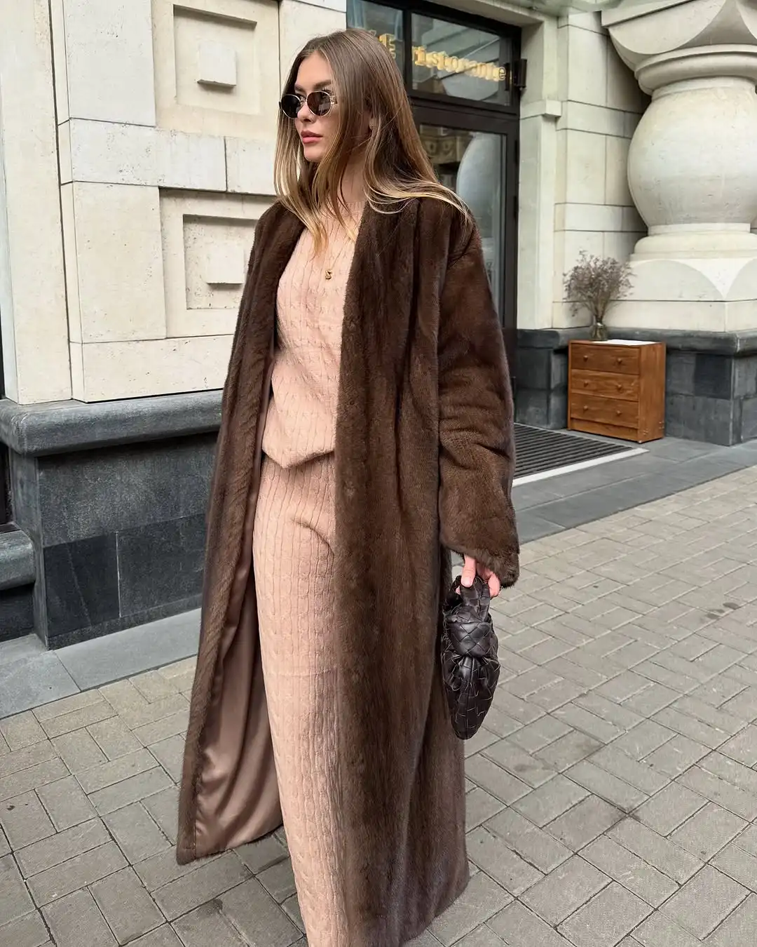 Luxury Faux Fur Maxi Coat Chic Open Front Stand‑collar Long Sleeve Oversized Outerwear Winter Women Fashion Autumn Warm 2026 New