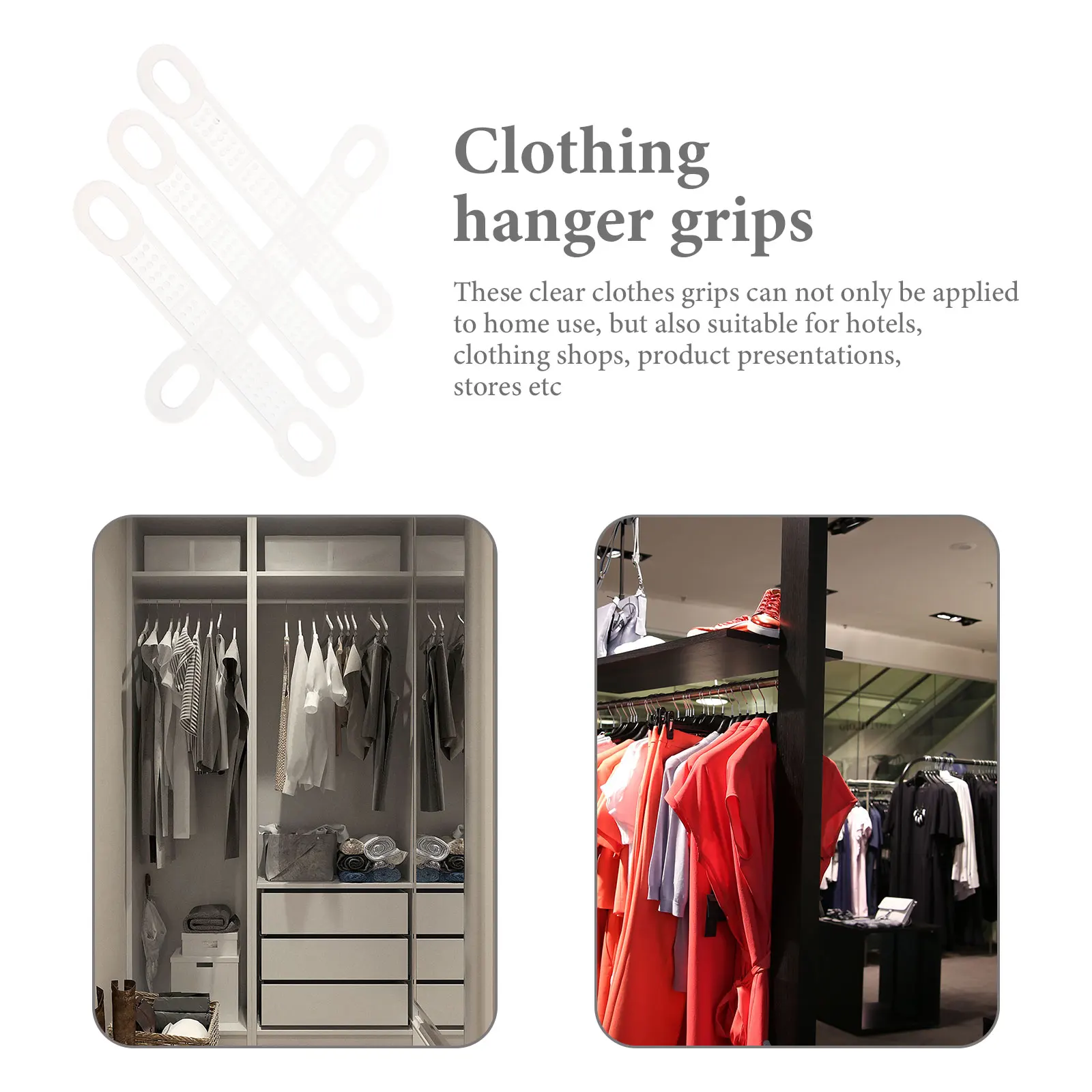 

50Pcs Clothes Hanger Grips Silicone Anti-Slip Strips for Hanging Tank Tops Dresses Clothes Hanger Grips Hangers Strips