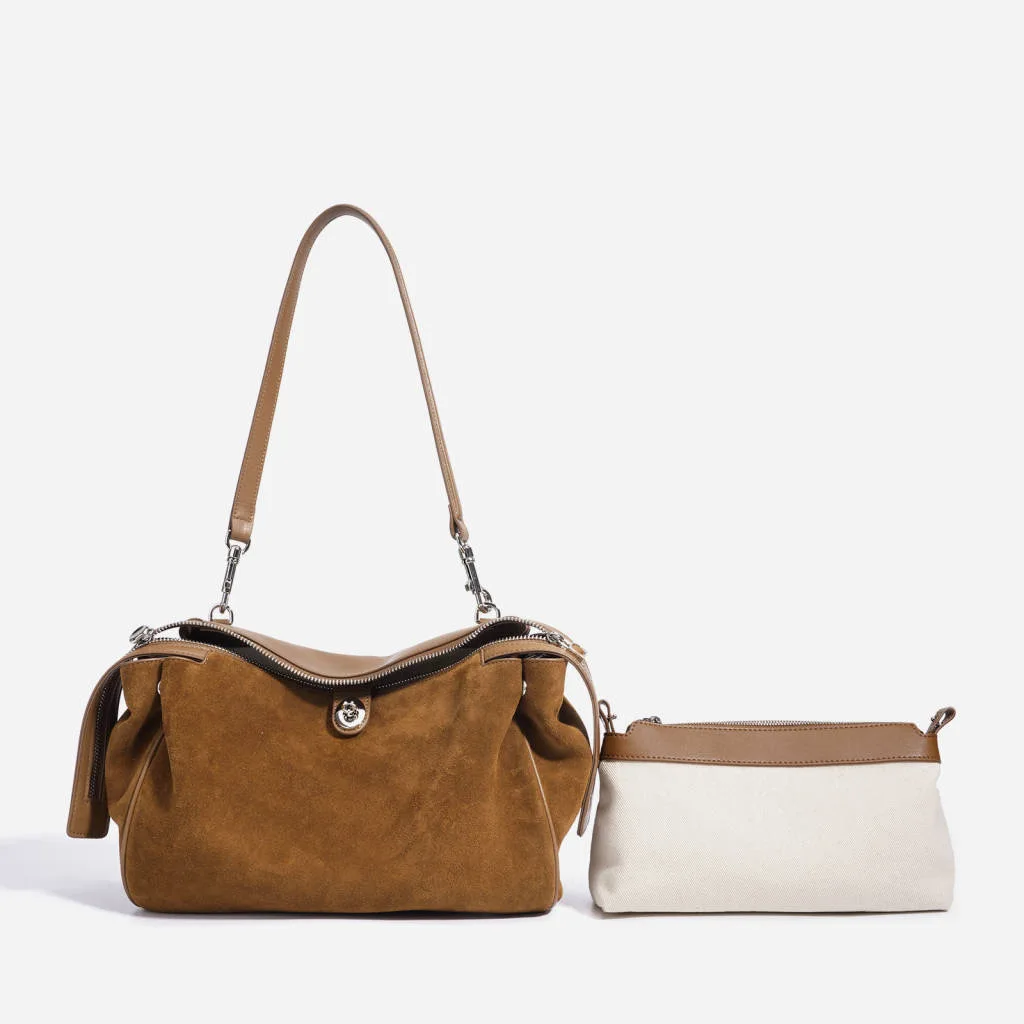 

2026 New Niche Design Handbag Matte Leather Commuter Tote Bag Foreign High-end Shoulder Bag Underarm Bag