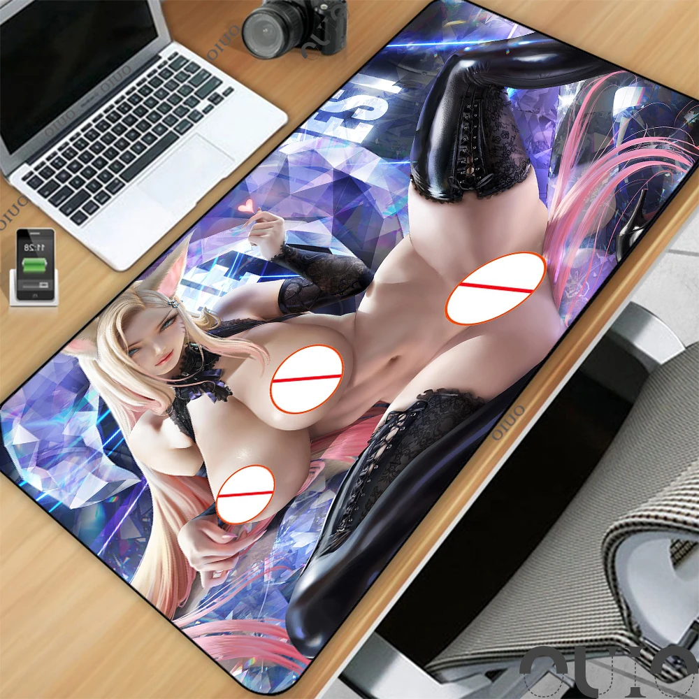 League of Legends Jinx Large Mouse Pad Sexy Naked Girl Sexy Big Ass Big Tits Keyboard Mat Table Mat PC Mousepads with Lock Edge