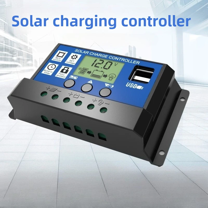 

10A 12V 24V ШИМ солнечный контроллер света и управление временем автоматический адаптер солнечной зарядки MCU контроллер двойной USB-порт ЖК-дисплей