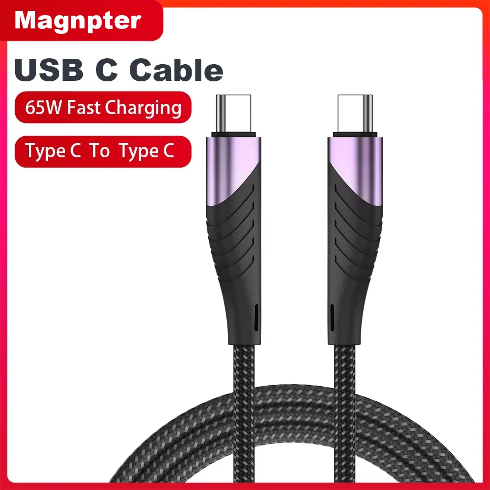 65W USB C Cable for Macbook Samsung Xiaomi Redmi Type-C USBC Cable PD 3A Fast Charging Cable USB Type C To USB Type C Data Cord