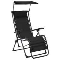 VidaXL deckchair folding textile Black