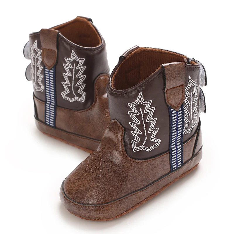 Modische und beliebte Gummischuhe für Babys, Western-Denim-Mittelsohlenstiefel, warme und rutschfeste Freizeitschuhe für Herbst und Winter – Detail 40