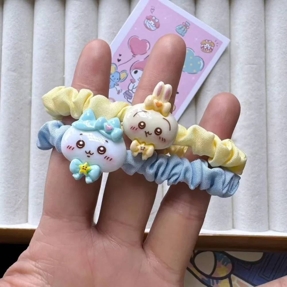 Chiikawa Plush Cartoon Hair Hoop Cute Hair Rope Tie Hair Elastic Girl Student Ins Wind Tie Hair Accessories
