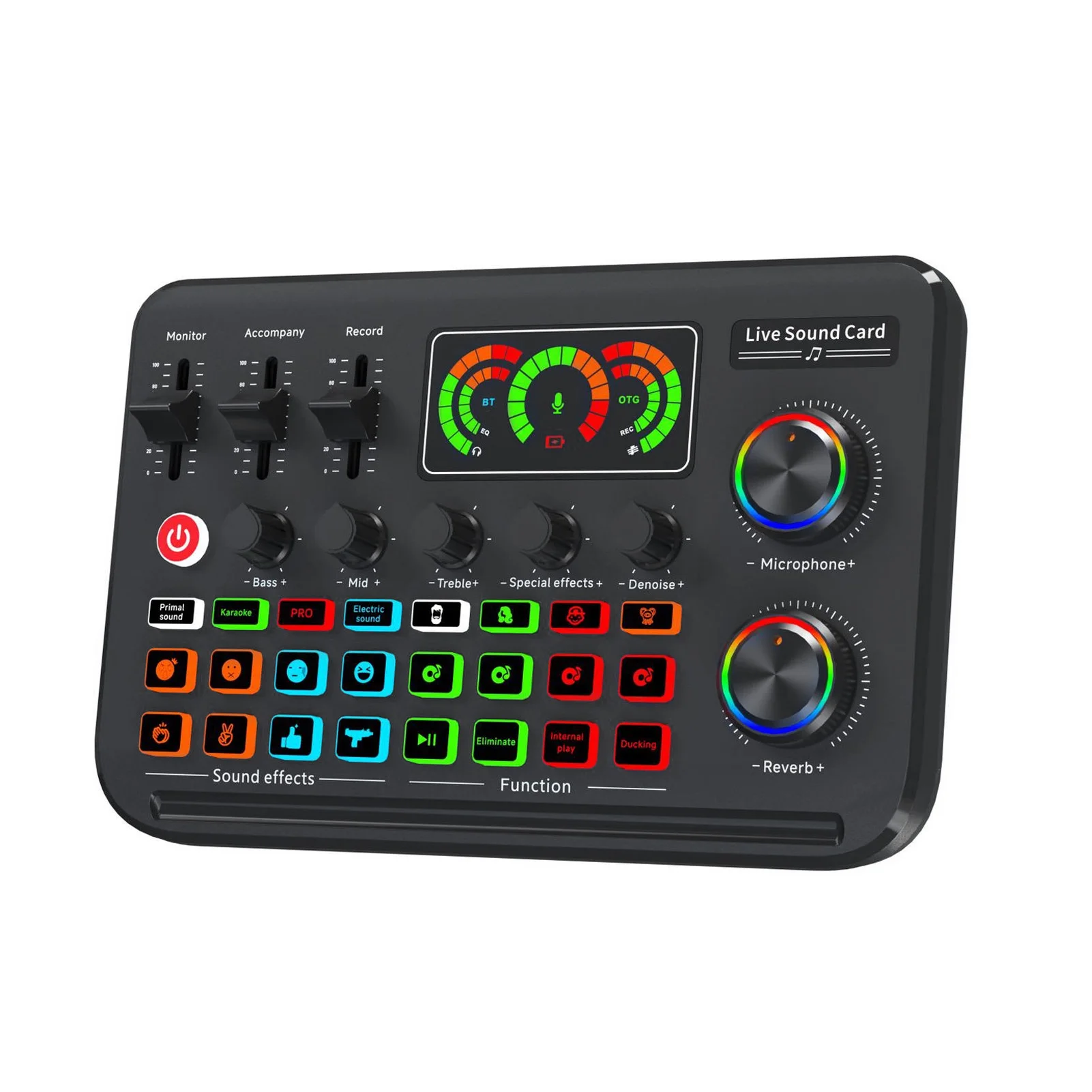 

Live Sound Card Recording Singing Sound Card Mixer Wireless Plug and Play Intelligent Noise Reduction Rechargeable Battery