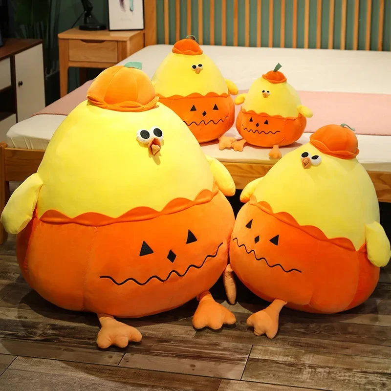 MINISO Pumpkin Dundun Chicken Halloween Stress Relief Plush Toy Pillow Room Decoration Accompanying Children Daily Birthday Gift