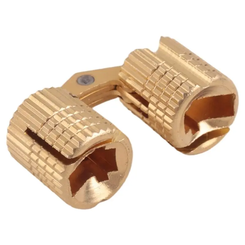 Beicai 8 Stück 10 mm Messing-Zylinderscharniere, 180 Grad Öffnungswinkel, verdeckte Möbelscharniere für DIY-Schmuckkästchen, Handarbeit - b61b – Detail 4