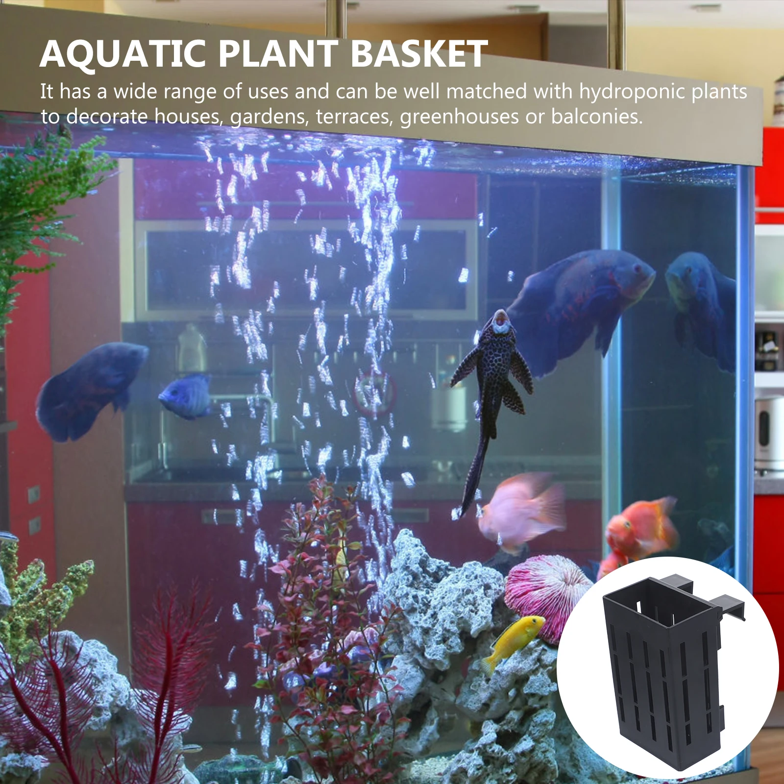 

3Pcs Hanging Pot With Holes Aquarium Plant Holder Healthy Container For Aquatic Plants