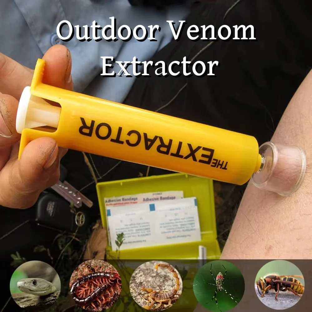 Camping Venom Extractor Snake Insect Bite First Aid Kit Outdoor Emergency Survival Rescue Venomous Bee Bite Vacuum Detox Pump