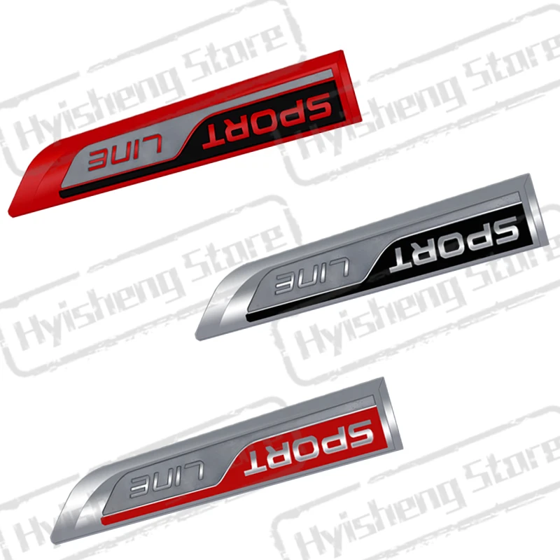 2PCS Metal Car Styling Sport Line Sticker Badge Car Body Side Emblem For Skoda Octavia Rapid Kodiaq Karoq Fabia Kamiq Superb