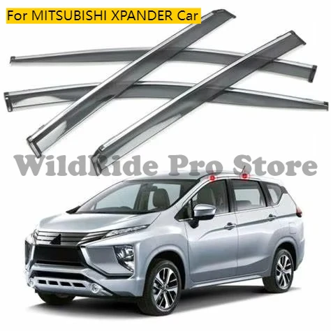 

Window Deflectors Vent Visor, High Quality with Stainless Steel Vehicle Window Rain Guards Fit MITSUBISHI XPANDER Car Injection