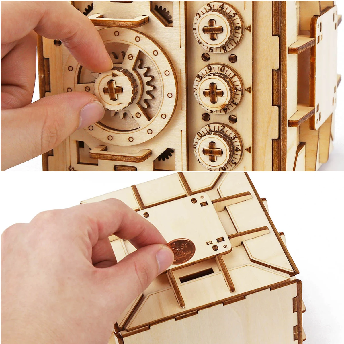 3D Wooden Puzzle DIY Locker Puzzle Box with Combination Model Kit for Adults and Kids to Build  Mechanical Store Your Precious