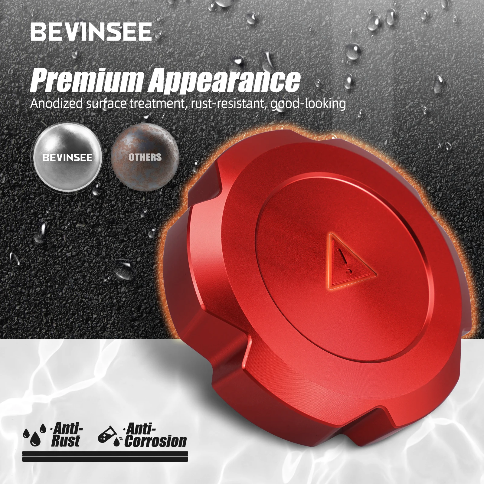 BEVINSEE Coolant Reservoir Cap For BMW E90 E91 E92 E93 E82 E87 F10 F20 F30 X5 E70 F15 Z4 E87, Replace 17117639020 17117521071