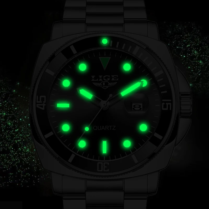 LIGE 2025 New Business Mens Watches Top Brand Luxury Diving Watch For Men Waterproof Date Clock Sports Watch Relogio Masculino