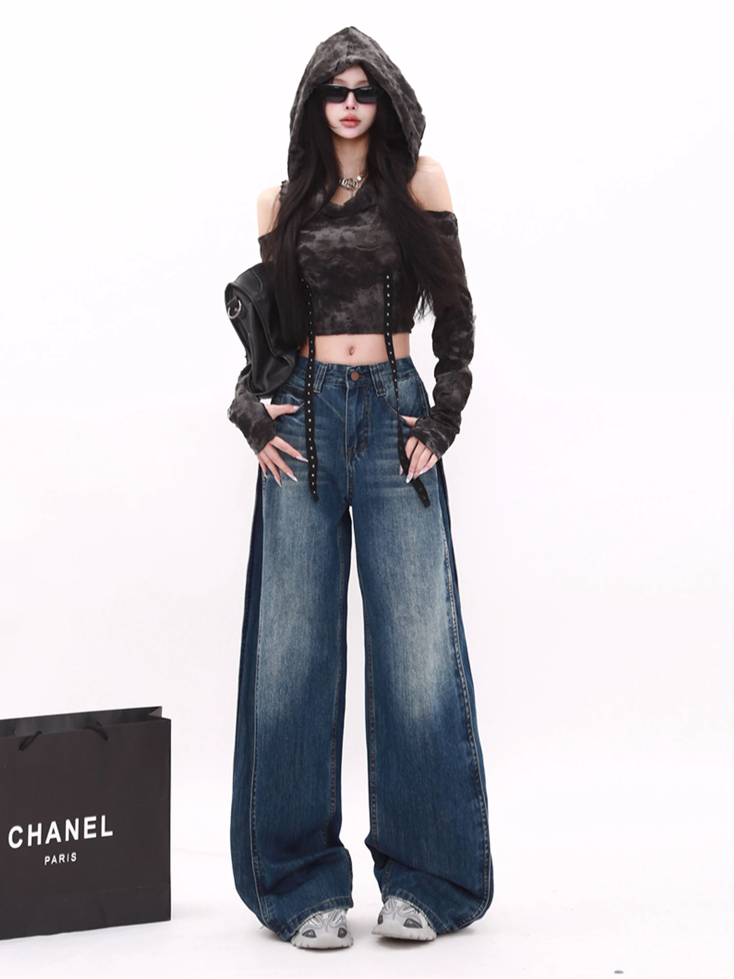 ผู้หญิงสีฟ้าY2k Baggy MOMกางเกงยีนส์Harajukuญี่ปุ่น 2000Sสไตล์DENIMกางเกง 90S VINTAGE OVERSIZEกางเกงยีนส์กว้างกางเกงเสื้อผ้า 2025