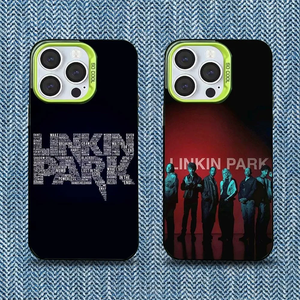 

Rock L-Linkin P-Park Band Phone Case For iPhone 16,15,14,13,12,11,Pro,Max,Plus,Mini,XS,SE Anti Fall Green Matte Hard Bumper