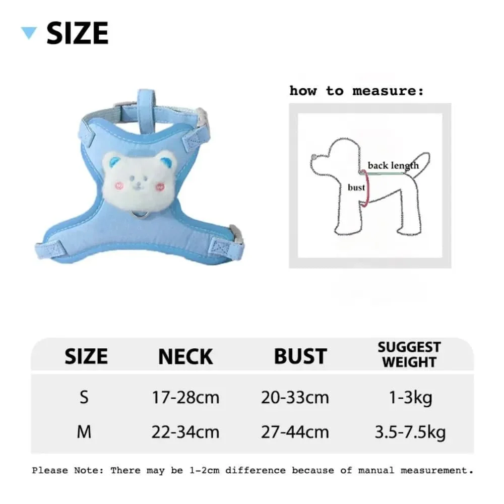 Sommer Niedlichen Tier Harness Leine Set Atmungsaktive Anti-Verloren Hund Brustgurte Cartoon Einstellbare Haustier Gehen Geschirre Blei Haustier – Detail 10