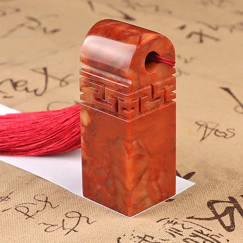 Hithere Traditional Chinese Name Stamps Custom Signature Calligraphy Painting Seals 3 In 1 Stone Seal Stamp Red Inkpad Gift Box