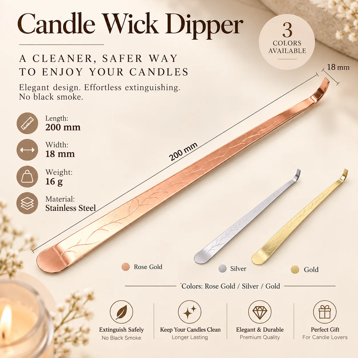 ที่ดับไส้เทียนและที่ดับไฟสแตนเ - Wick Dipper Tool บทวิจารณ์และราคา