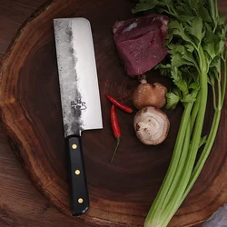 Handmade Forged Kitchen Knives 5Cr13MoV Stainless Steel Chefs Cleaver Nakiri Knife Slicing Meat Cutting Vegetables Cooking Tools