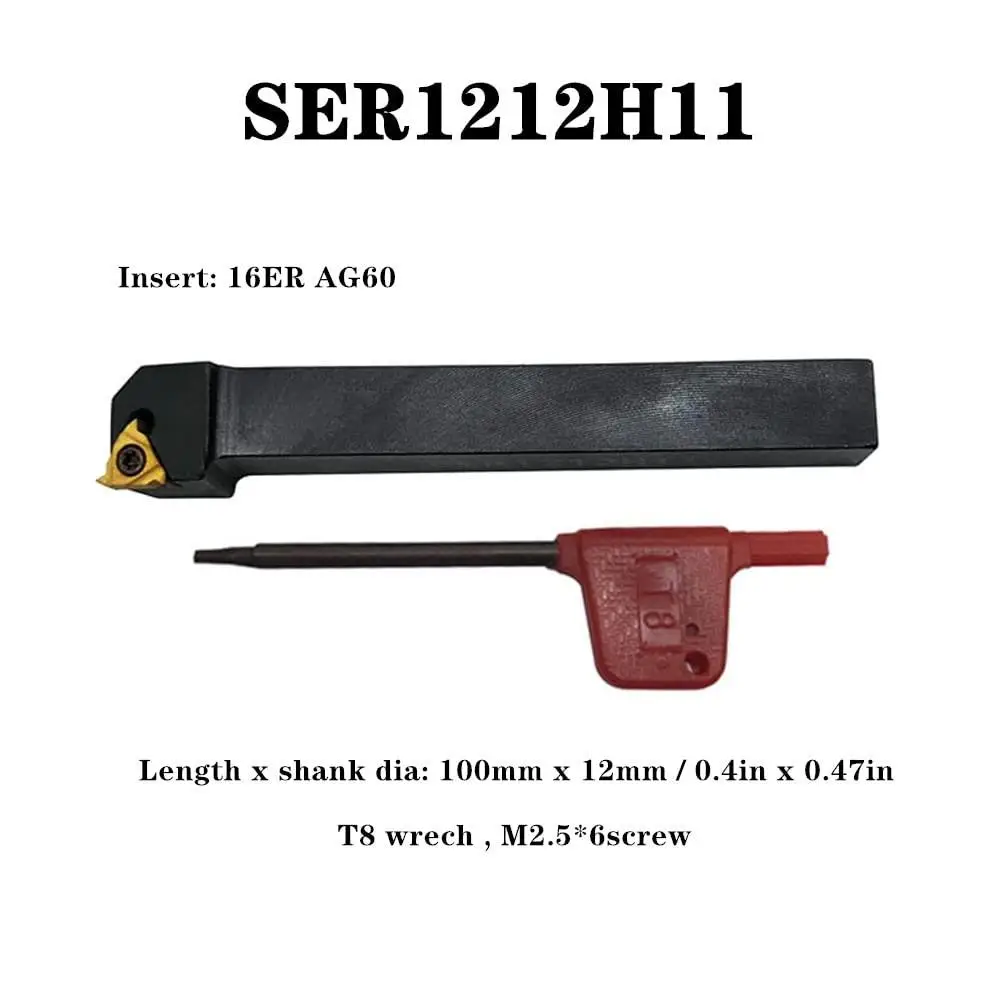 7-Piece Carbide Indexable Lathe Turning Tool Set 1/2'' Shank Metal Holder Grooving Threading Kit Stainless Steel Steel Cutting