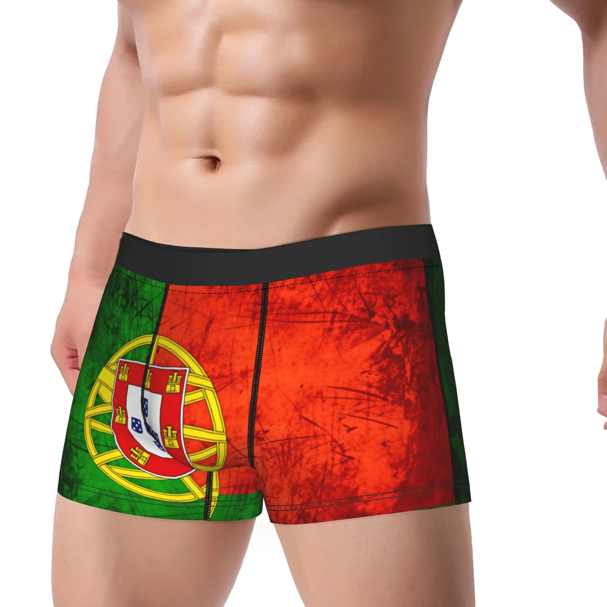 Flag of Portugal Trunk  3D Pouch Underwear High Quality Printed Shorts Briefs Elastic Men's Panties Plus Size