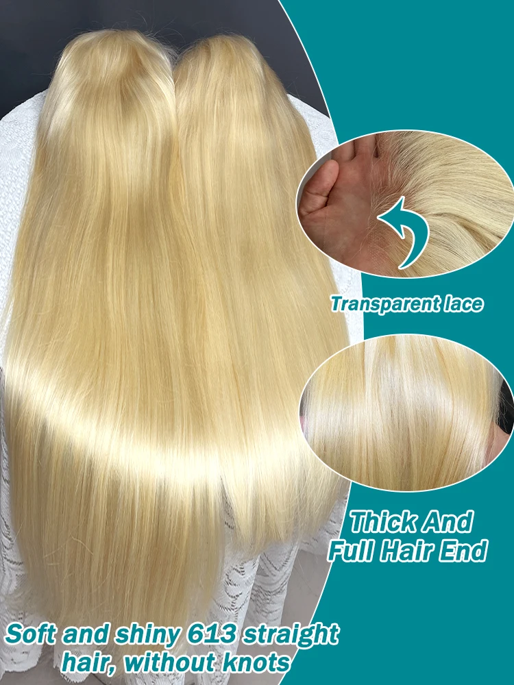 Honey Blonde 220% 613 HD 13X6 Straight Lace Front Human Hair Wigs 38 40 Inches 13X4 Lace Frontal Wigs 5X5 Closure Remy Hair Wig