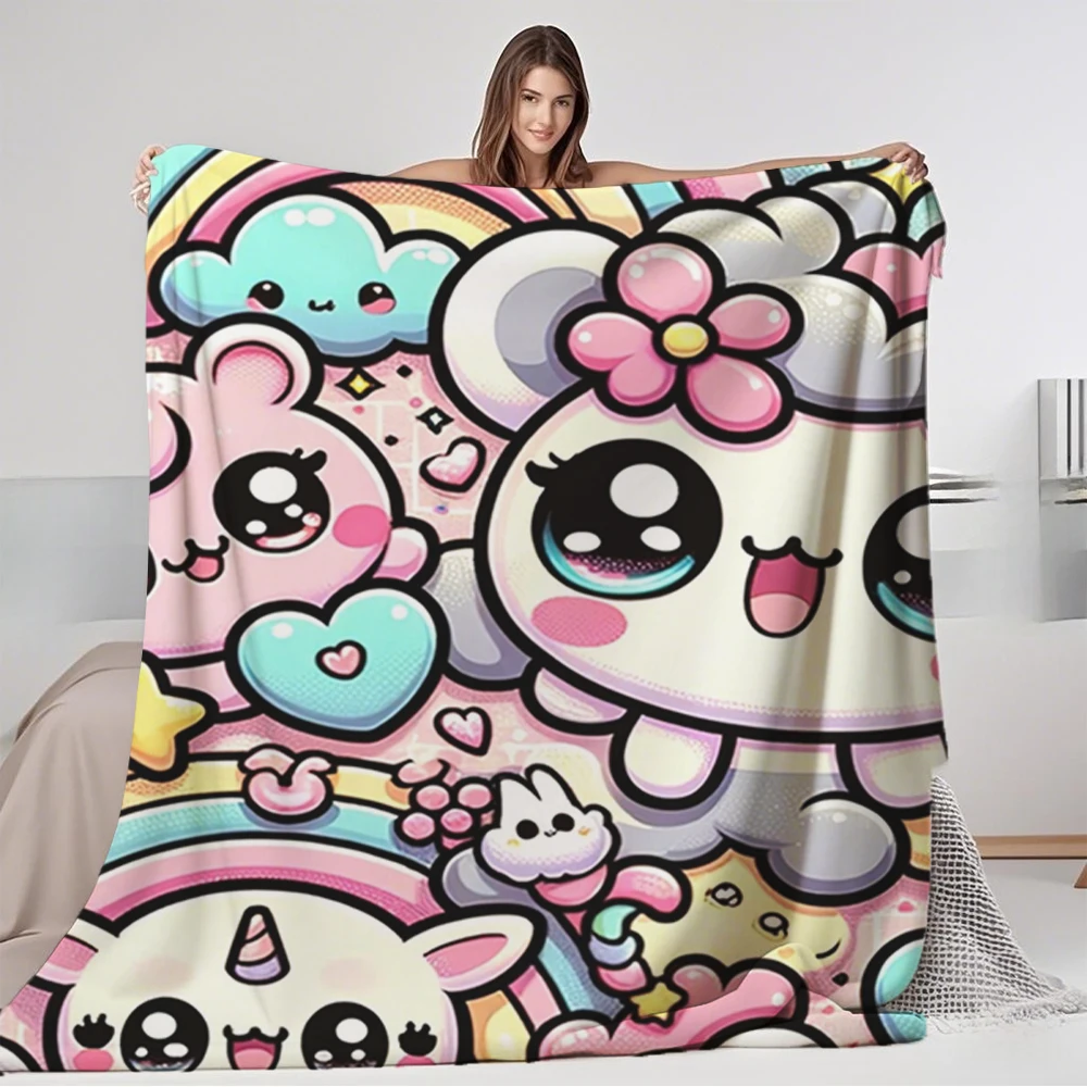 

Practical Flannel Soft Blanket Kawaii Culture Charm Scandinavian Bedspread Weighted Blanket Lightweight Fade-resistant Blankets