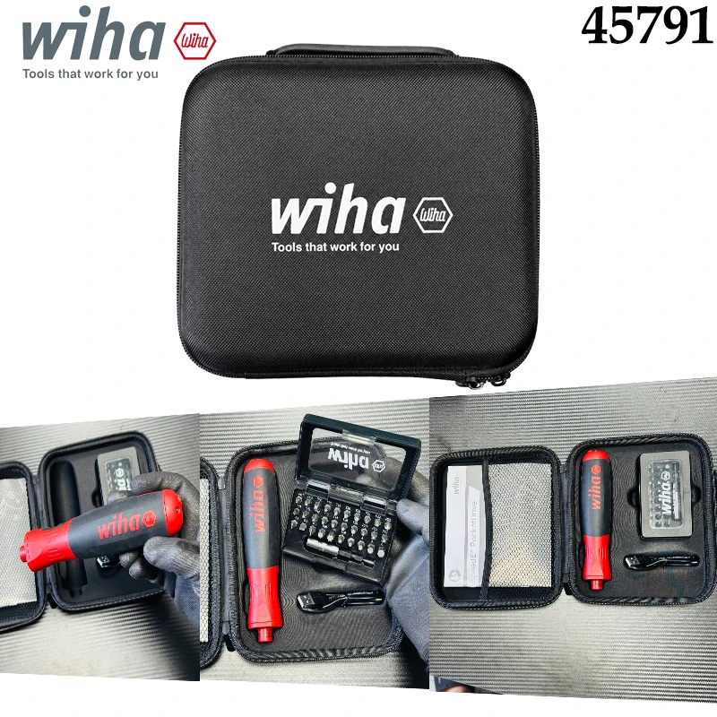 Wiha 45791 speedE PocketDrive Cordless Screwdriver Set,Hard Storage Case Dual Torque for Electronics Repair Furniture Assembly