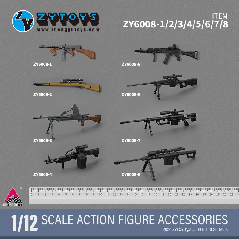 

ZYTOYS ZY6008 1/12 Набор оружия M1928 98K Снайперская винтовка Bren MK43 AK74M MK13 M200 M82A1 Модель для 6-дюймовых солдатских фигурок кукол