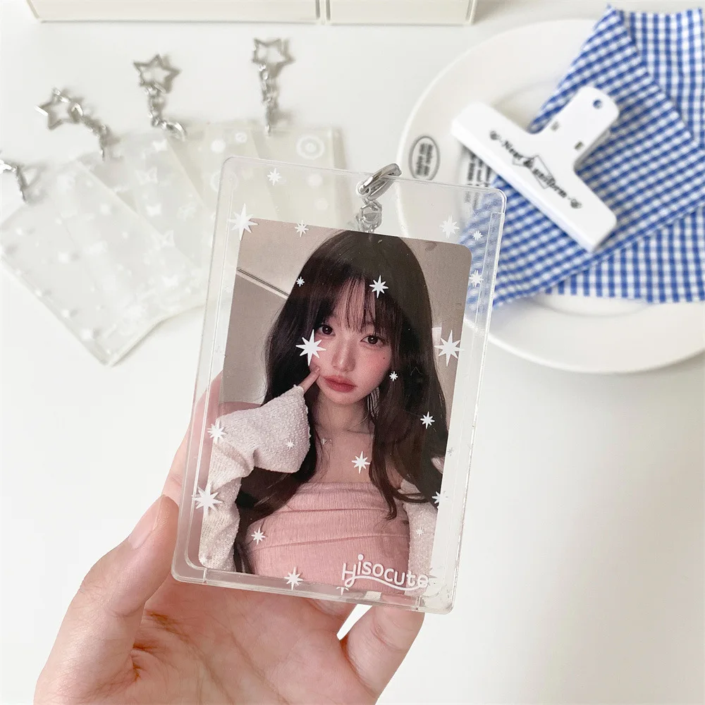 Clear Butterfly 3 Inch Hard Card Holder Student Transit Meal Card Idol Photocard Pendant