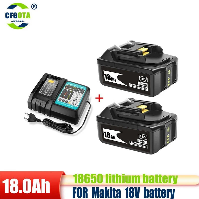 Original For Makita 18V 18000mAh 18.0Ah Rechargeable Power Tools Battery with LED Li-ion Replacement LXT BL1860B BL1860 BL1850