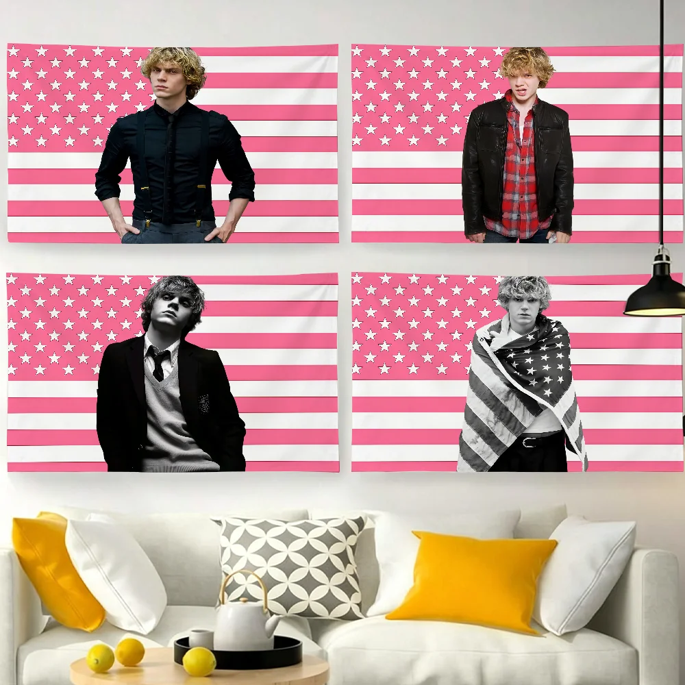 Actor E-Evan P-Peters-S USA flag For Garden Party Living Room Home Wall Decor Banner Bedroom Outdoor Tapestry