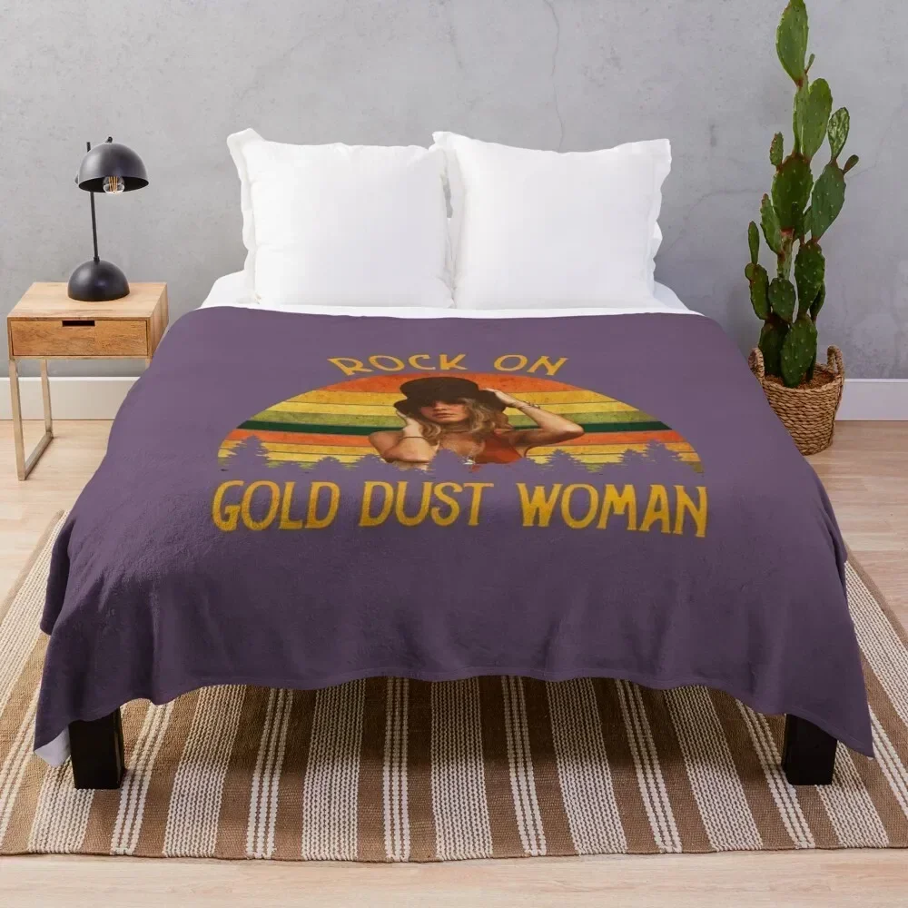 

Rock On Gold Dust Woman Throw Blanket wednesday Sofa Quilt Stuffeds Bed Fashionable Blankets