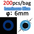 200pcs 6mm Blue