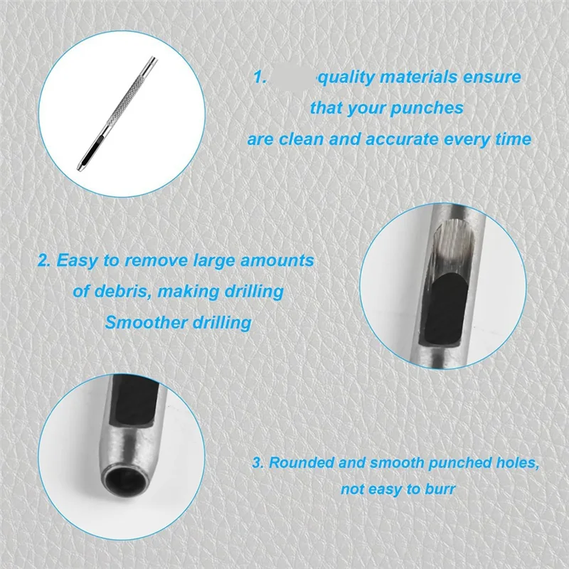 【Hot Selling】9-Piece Punching Tool, Hollow Punch Set For Stitching Punching Tool, Leather Watch Strap Belt Punching Tool