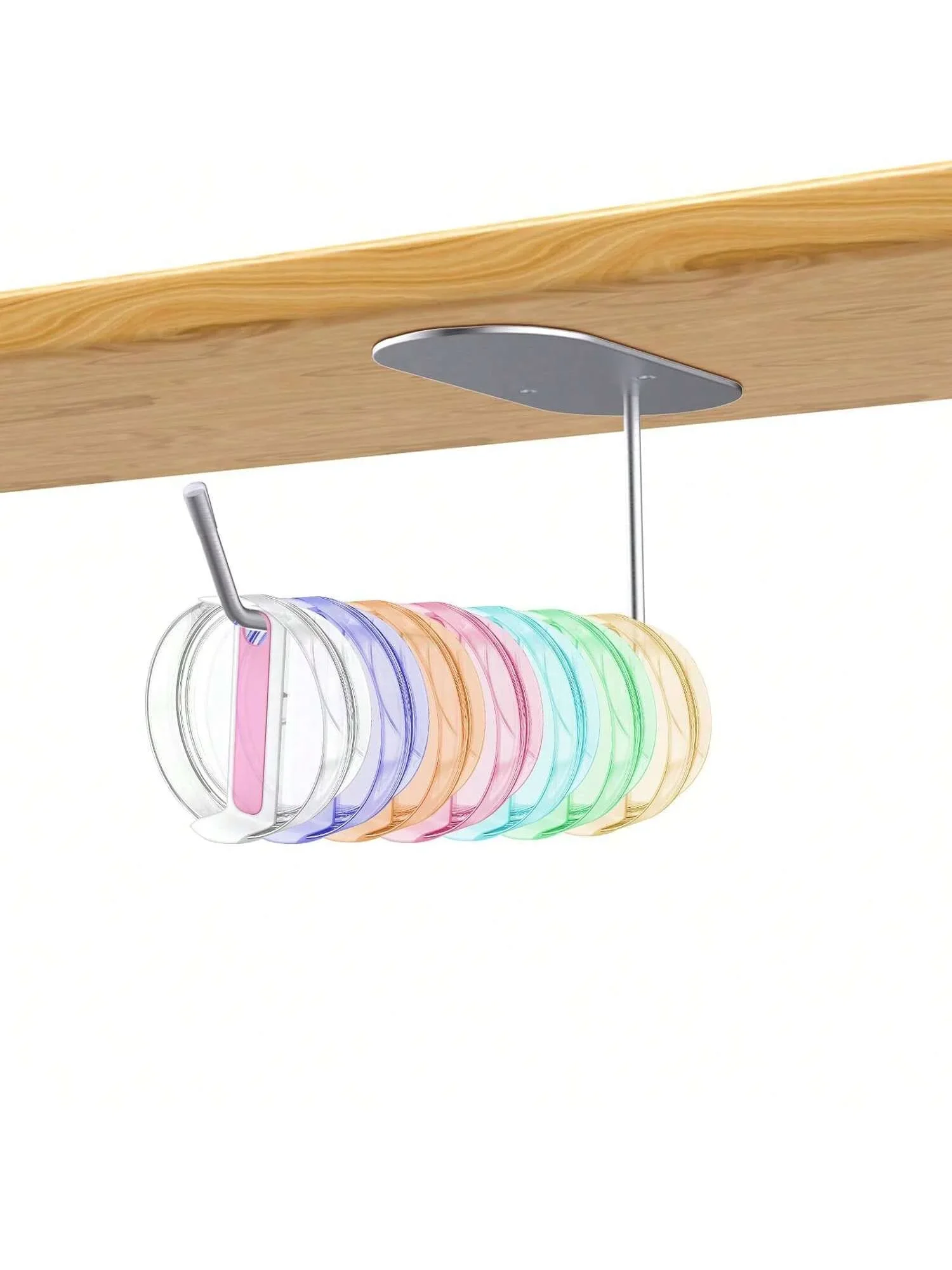 

Tumbler Lid Organizer, Cup Lid Organizer for Yeti/Stanley /Simple Modern Tumbler Lids, Self-Adhesive Lid Hook for Kitchen