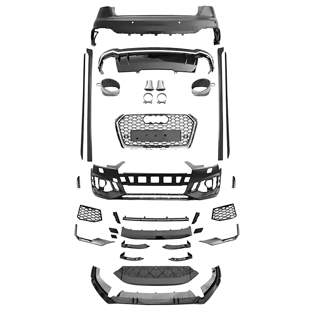 

Полный комплект кузова в стиле RS4 для Audi A4 B9 17-19 Передний бампер с решеткой Задний бампер с диффузором Наконечник глушителя Боковые юбки