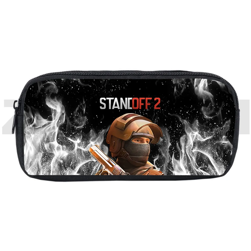 

3D Shooting War Game Standoff 2 Pencil Case Canvas Cosmetic Cases Organizer Makeup Box Stationery Storage Bag School Supplies