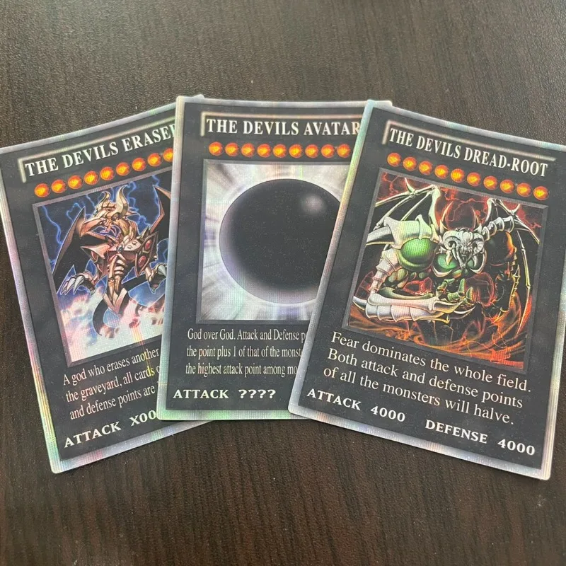 

3pcs/set Yu-Gi-Oh! DIY Wicked God Comic TV Original SER Card The Wicked Avatar The Wicked Dreadroot English Game Collection Card