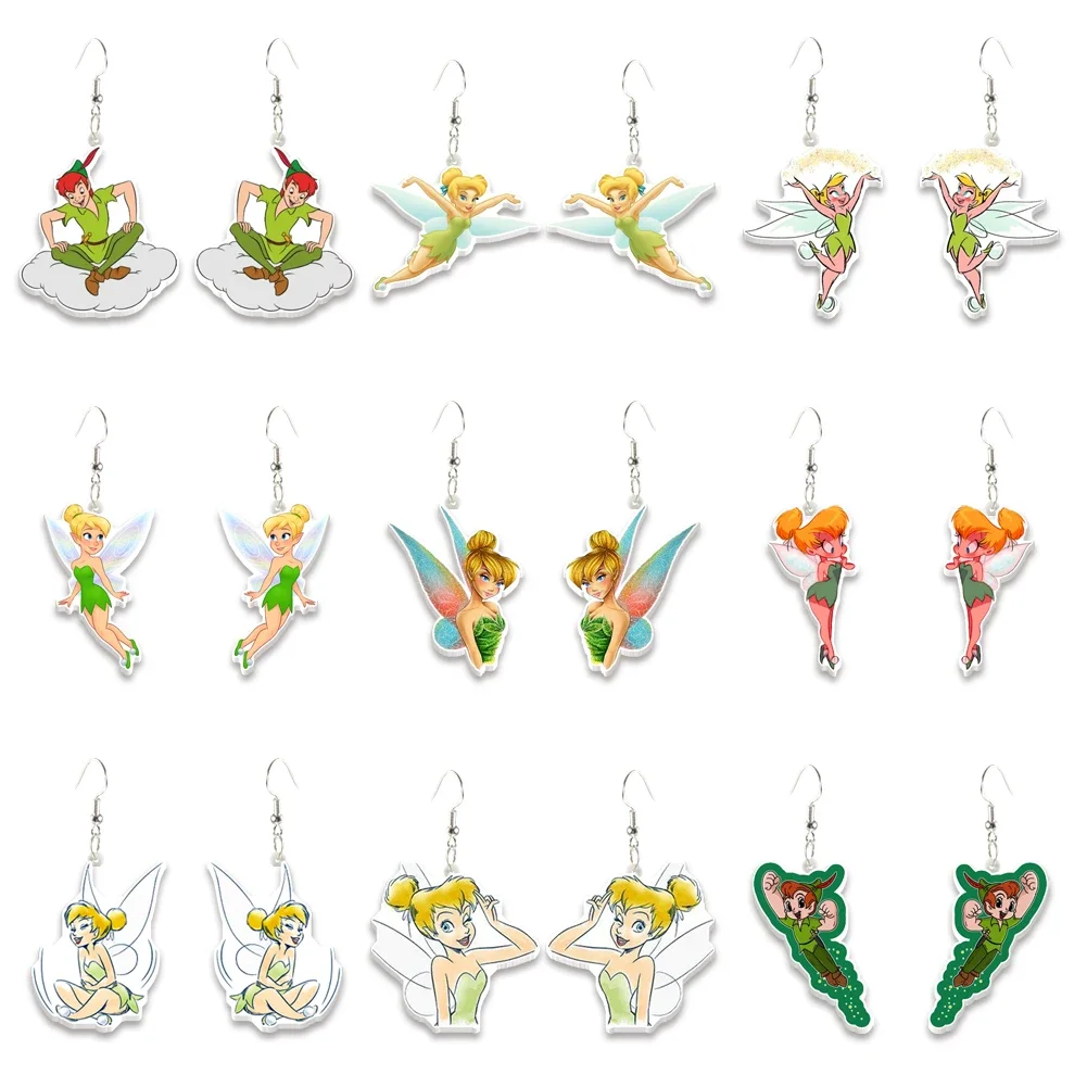 

Disney Hook Drop EarringsTinker Bell Acrylic Cute Fashion Design Pendant Earrings Jewelry For Woman Girls Party Birthday Gift