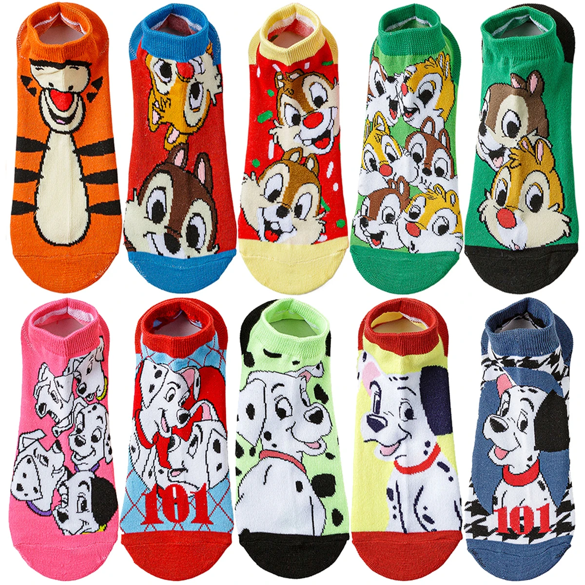 

10/5 пар Potdemiel Disney милые носки до щиколотки с героями мультфильмов женские унисекс аниме собака тигр носки без показа забавные новинки повседневные носки-лодочки