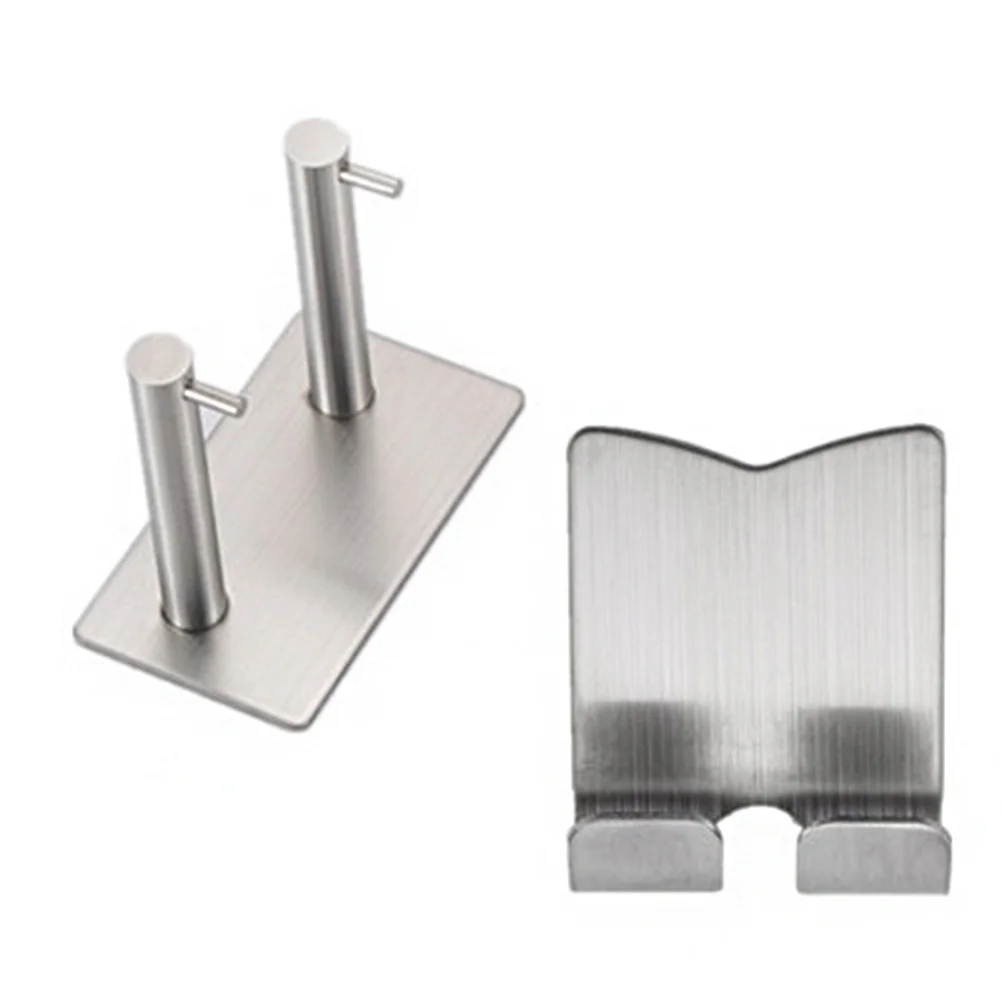 Self Adhesive Hair Dryer Holder Wall Mounted Stainless Steel No Drill Installation for Bathroom Use