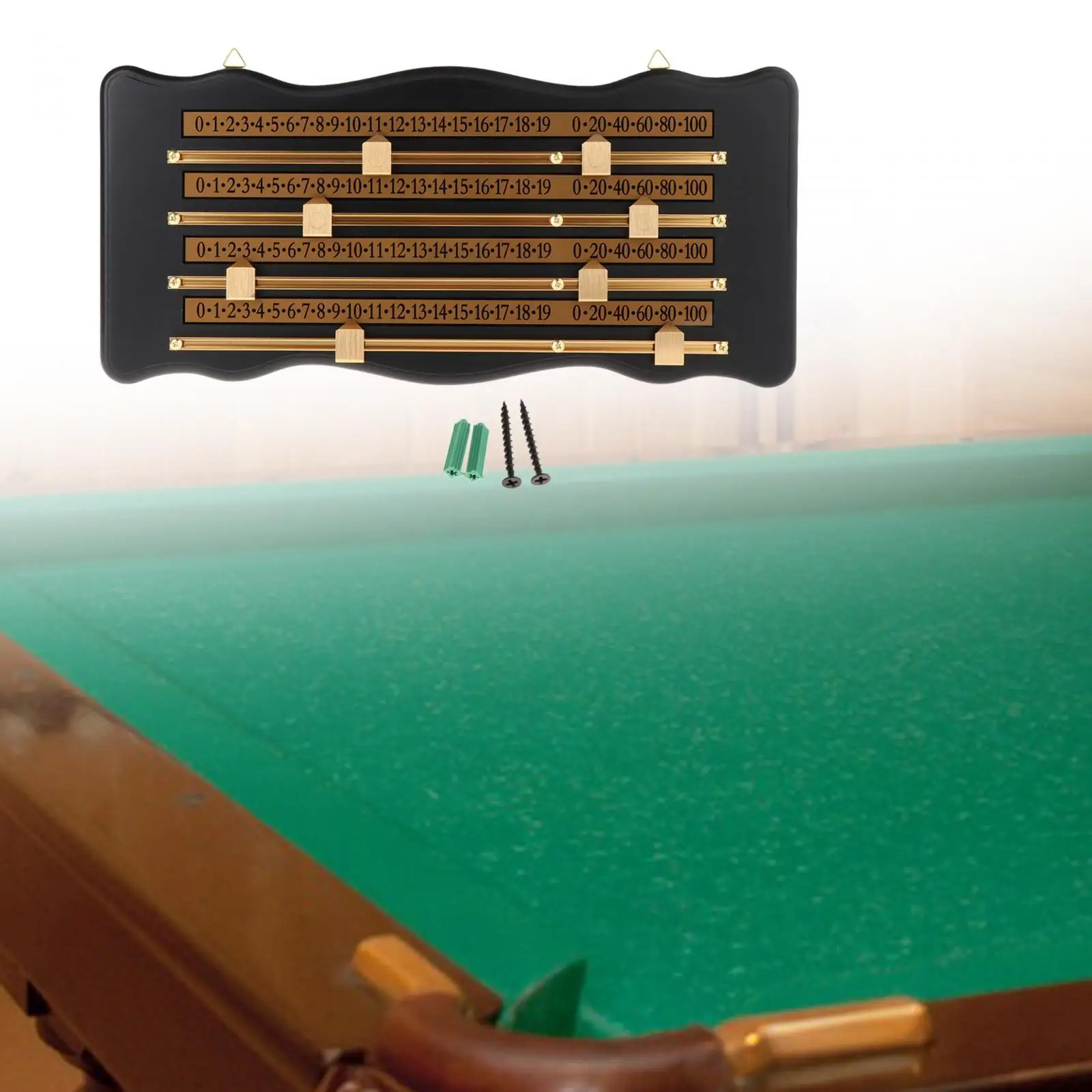 

Wall Mounted Shuffleboard Scoreboard Club Accessories Counters Game Wood with Mounting Screws Snooker Billiard Score Board